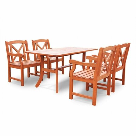 VIFAH Malibu Outdoor 7-piece Wood Patio Dining Set V98SET45